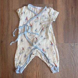 Angel Dear Muslin Kimono with Sailboat Pattern